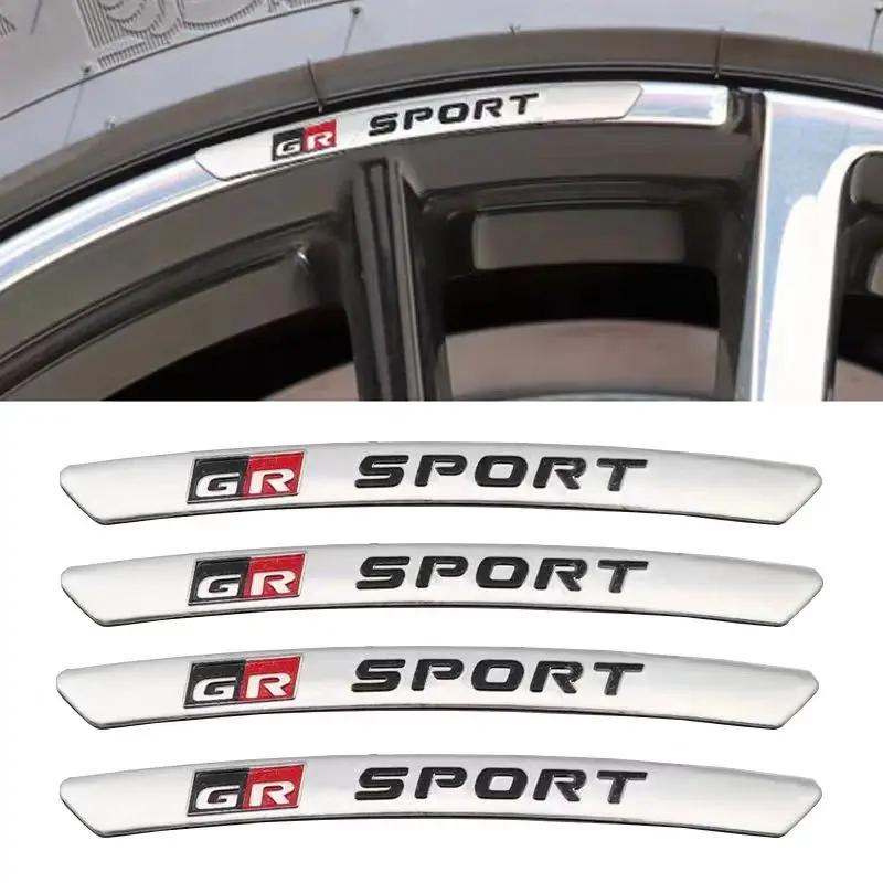 For Toyota GR SPORT Wheel Hub Logo Sticker Car Rim Decoration Aluminum Steel Modified ZI9