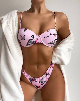 Costum de baie sexy cu imprimeu cu fluturi pentru femei