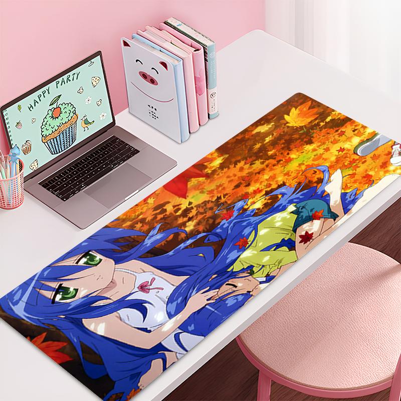 Anime Mouse Pad Large Gaming Laptop Accessories Deskmat Desk Protector Anime Konata Izumi Rubber Keyboard Mat Kawaii Mousepad