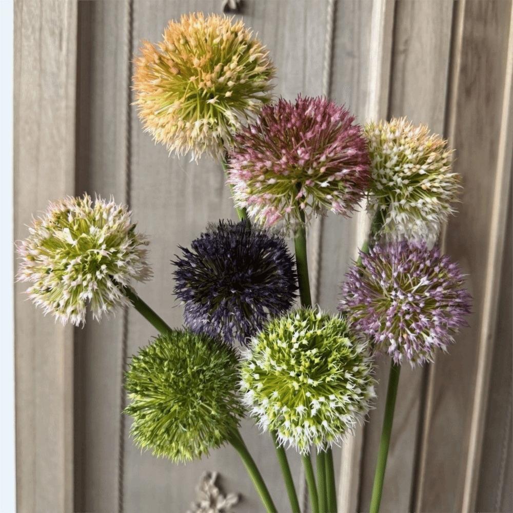 Scallion Balls Artificial Onion Ball Flowers Single Dandelion Branch Flower  Living Room Ornaments