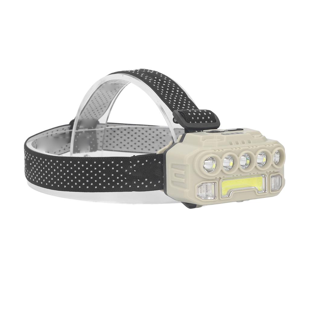 LED COB Headlamp Outdoor Camping Headlamps with Adjustable Headband Lightweight Headlight Battery In