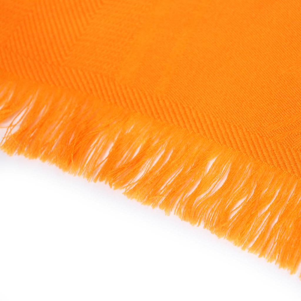 Excellent HERMES shawl New Libris Orange cashmere Women 262494S Used