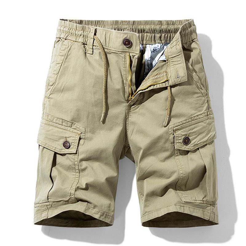 Herren Sommer Cargo Shorts Herren Mode Lässig Multi Taschen Shorts Hosen Elastische Taille Atmungsaktiv Jogging Shorts Herren