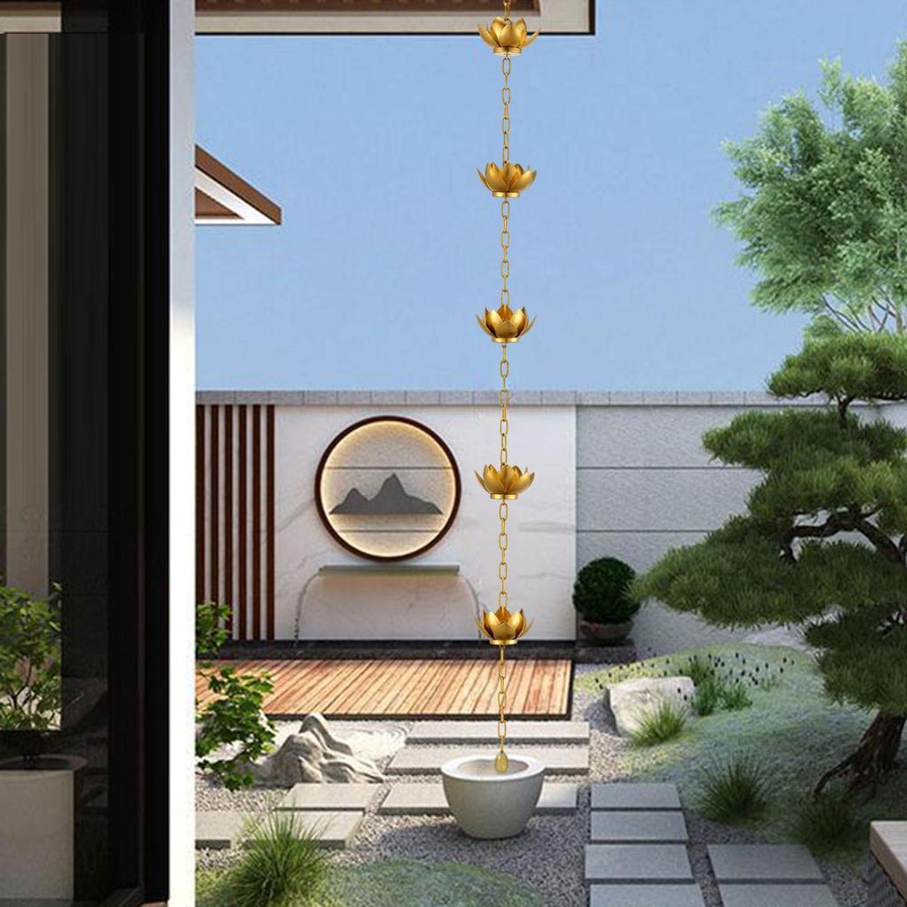 Pavilhão de Parque Metal Taça de Pássaro Corrente de Drenagem de Água da Chuva Carrilhão de Vento