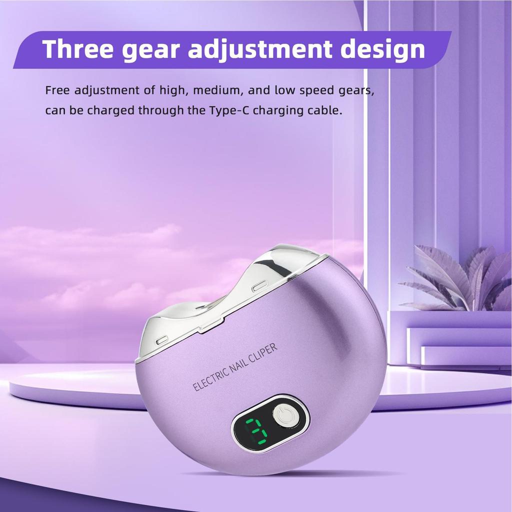 Automatic Nail Clipper Rechargeable Portable Electric Nail Clipper LCD Digital Display Adjustable Manicure Tool With 3-Speed