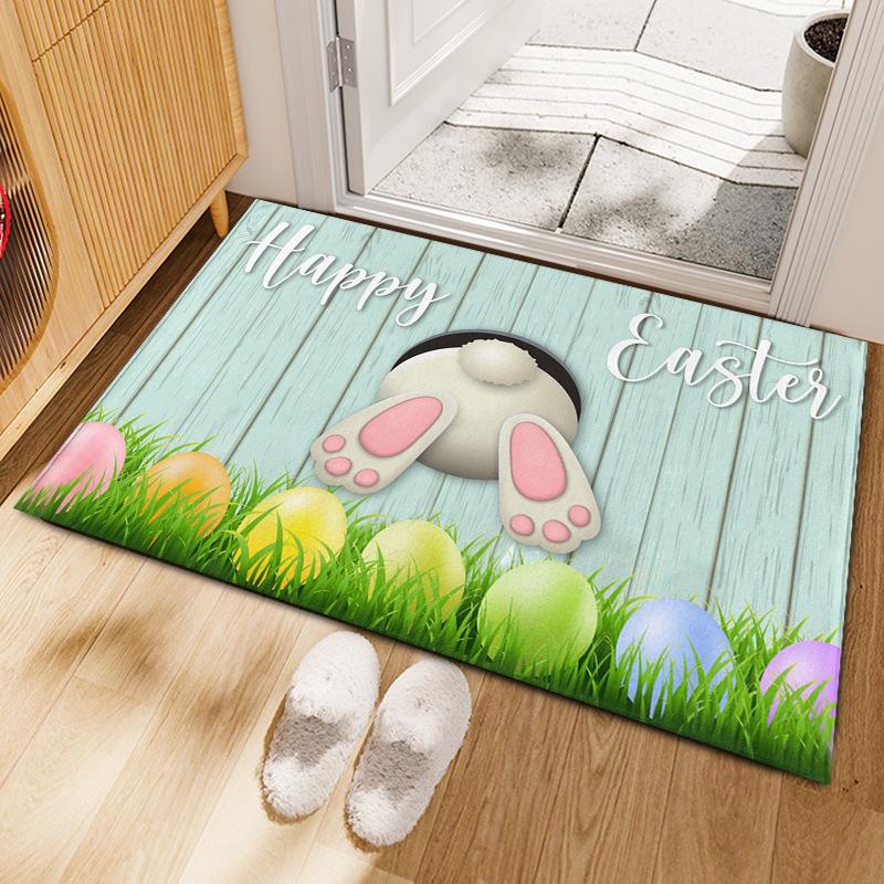 Alfombra de Piso de Dibujos Animados de Pascua,Conejo,Huevo de Pascua,Decoración de Sala de Estar