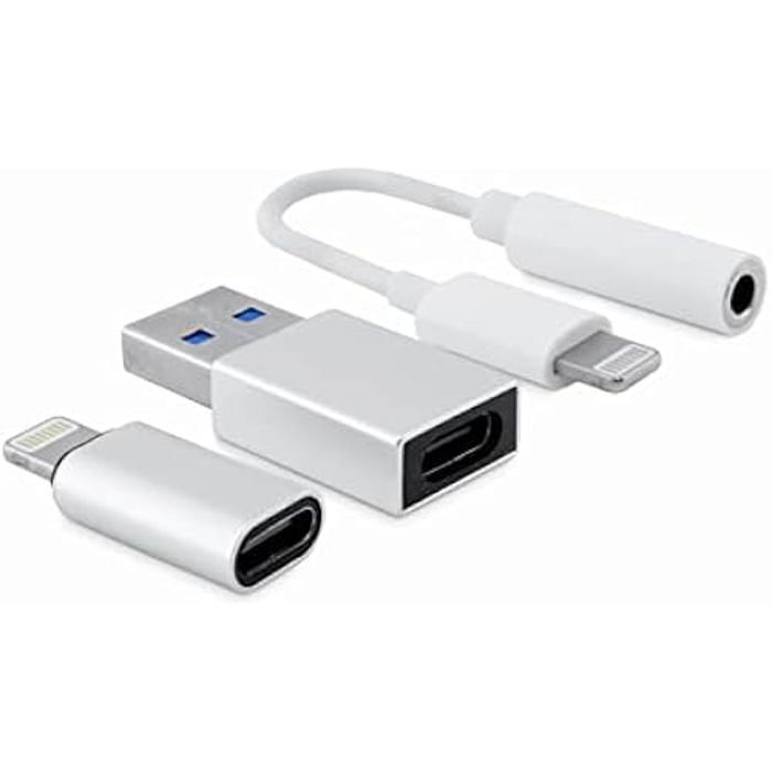 Kit de connectivité - CoolBox - COO-CKIT-APPL - Lightning vers Jack 3,5 mm - USB-C - 7 cm