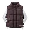 2025 Korean Unisex Casual Warm Stand Collar Short Loose Vest Jacket for Autumn/Winter