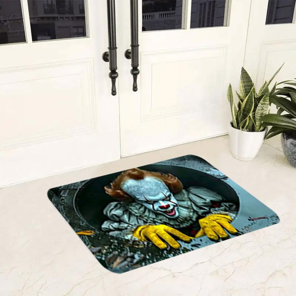 Halloween Carpet Horror Clown Floor Mat Outdoor Carpet Welcome Mat Soft Door Mat Rug Live Room Home Decoration