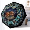 Music Instruments Symphony Pattern Umbrella, Portable and Foldable Design, 8 Ribs, a Casual Accessory for Halloween, Christmas, and Birthday Gifts.