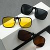 Polarized Sunglasses Square Men Clip on Glasses Flip-up Frames Sunglasses Cover Black Blue Night Vision Color Lens Lentes