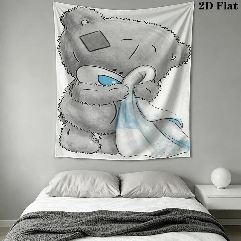 Tatty Teddy Wall Tapestry Aesthetic Wall Hanging Printed Fabric Blanket Decorative Tapestries for Bedroom Living Room Home Decor