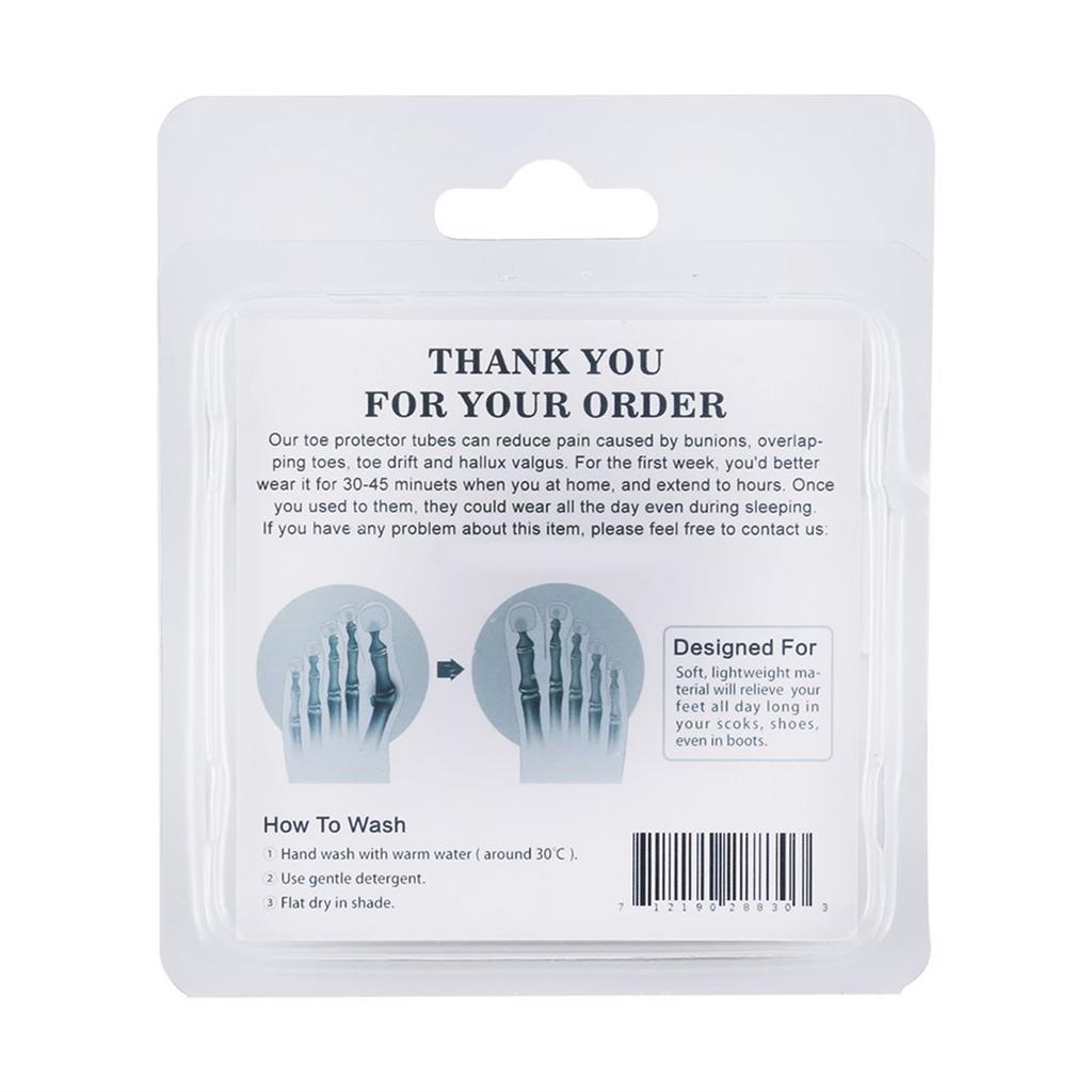 Toe Sleeves Bandage Toe Protector Straighters Correctors Sleeve Tube with Big Toe Gel Spacers