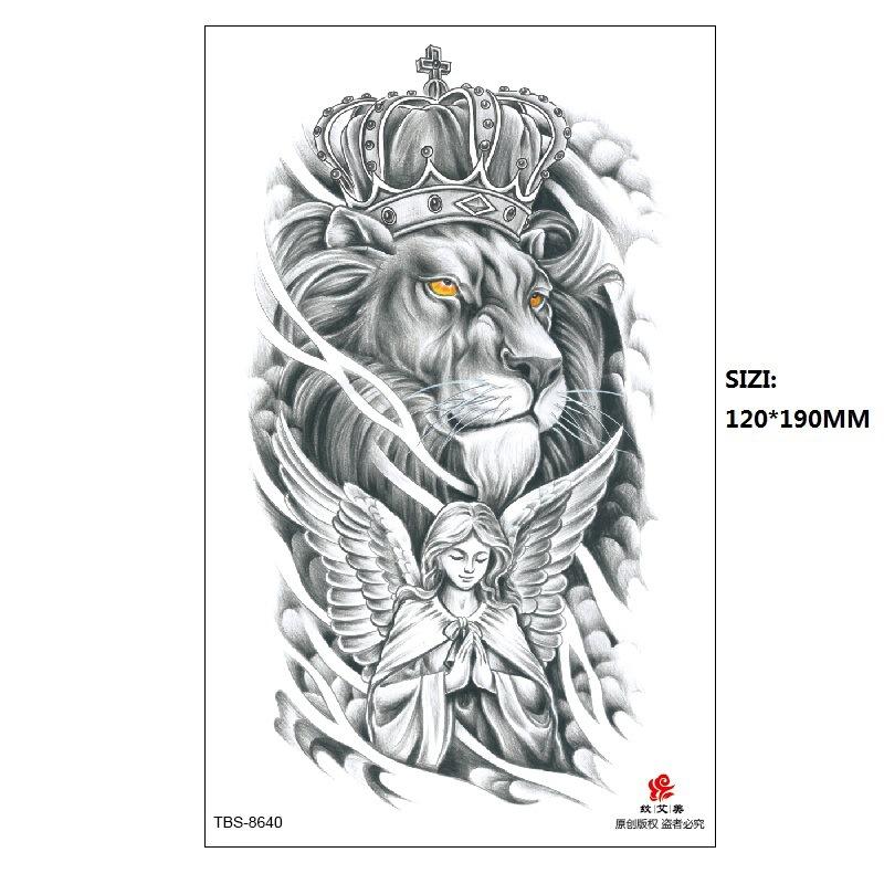 Traditional Men'S Totem Big Spider Dragon Water Transfer Simulation Tattoo Disposable Tattoo Sticker