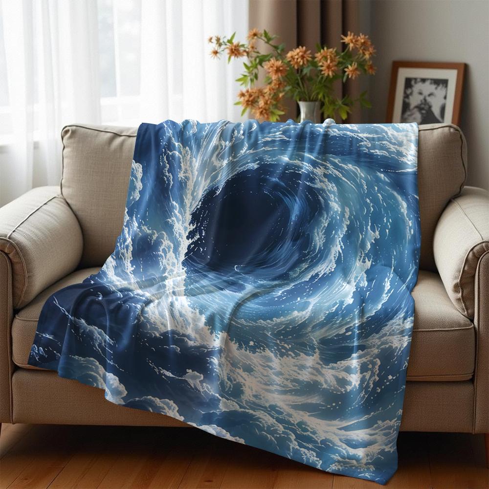 Cloud Vortex Tunnel Sky Soft Flannel Blanket Breathable Warm Throw for Office Car Sofa Kids Room Birthday Xmas Gift