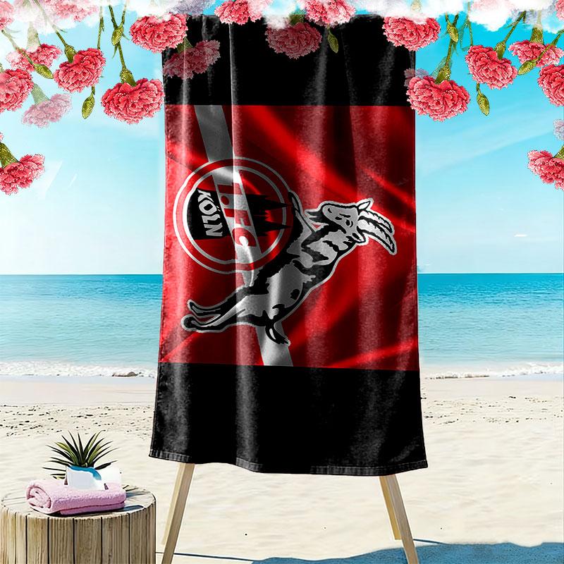 FC Köln Logo Aufdruck Strandtuch, Großes Weiches Schnelltrocknendes Handtuch für Strand Camping Schwimmen