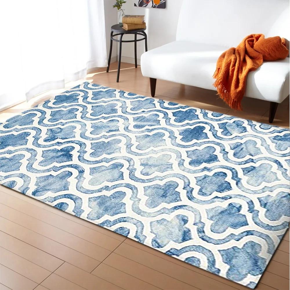 Persian Area Rug Abstract Flower Art Anti-Slip Carpet for Living Room Bedroom Kitchen Floor Mat Home Decor
