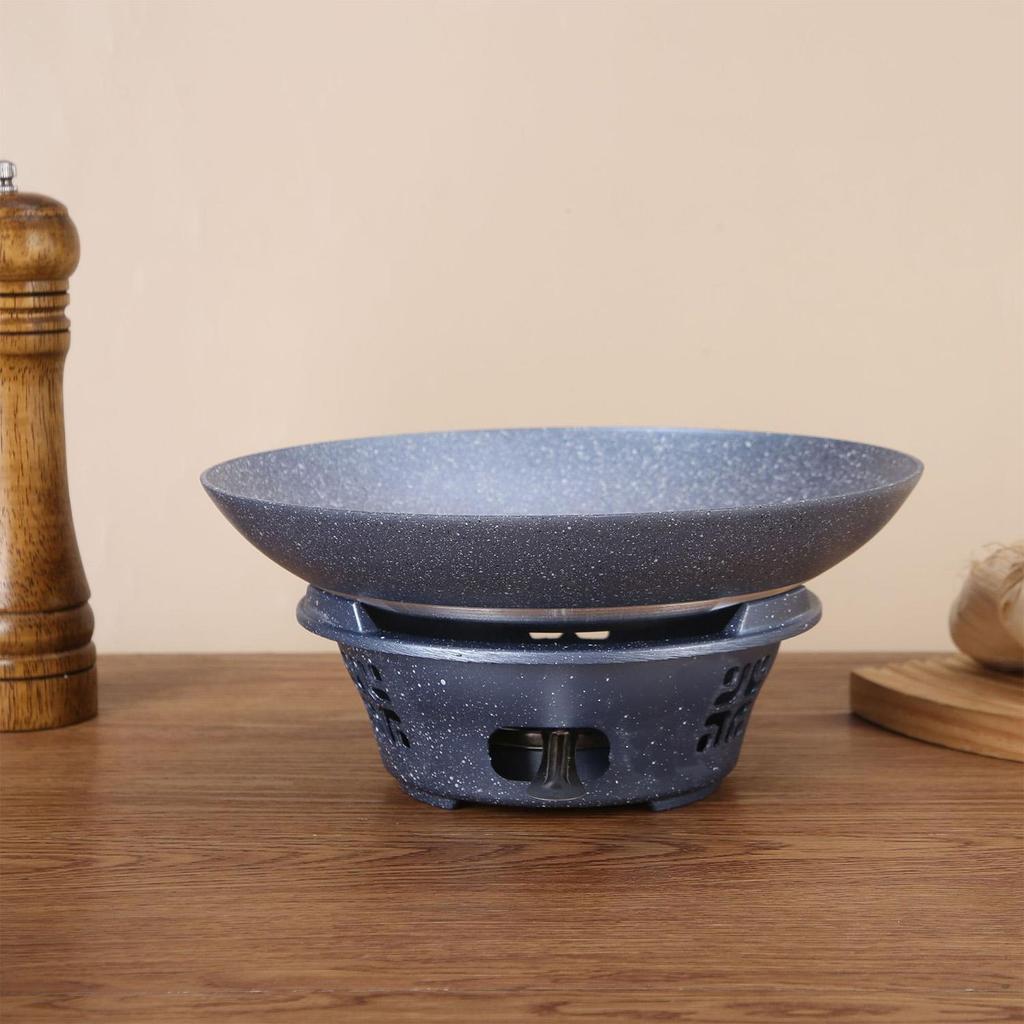 Pentola calda portatile antiaderente con bruciatore ad alcol, 2 in 1 cuocitore per pentola secca per cucina asiatica autentica, per uso domestico o ristorante