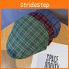 Vintage Pattern Checkered Beret Hat With Breathable Cotton For Women Fashion