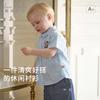David Bella Boys' Striped Shirt Summer Outfit New Children's Woven Shirt Baby Pure Cotton Short Sleeved College Style Top