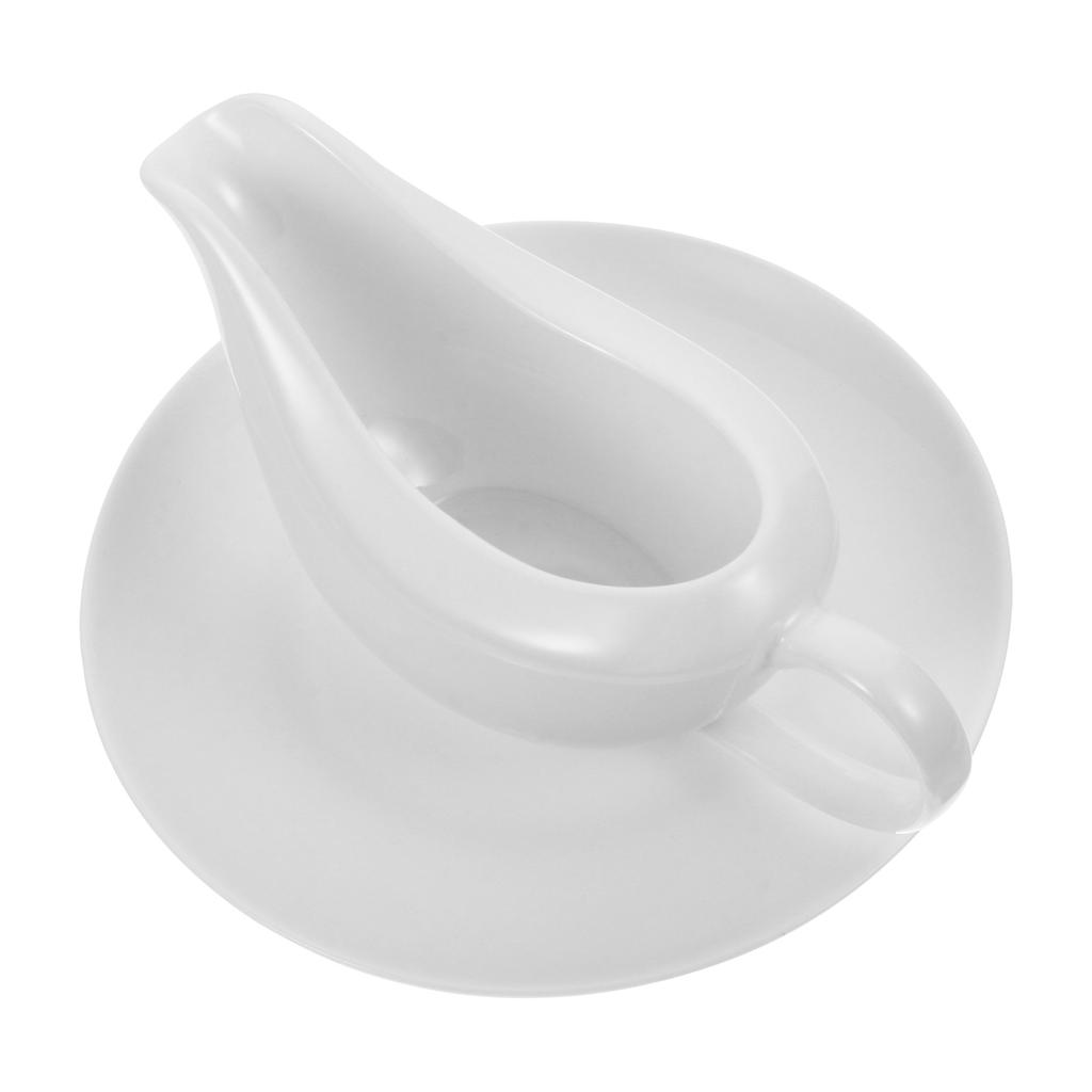 Steak Sauce Pot Small Saucer Dish Seasoning Coffee Glass Saucier Boat with Handle Gravy Pitcher Ceramics Soy Bowl Child