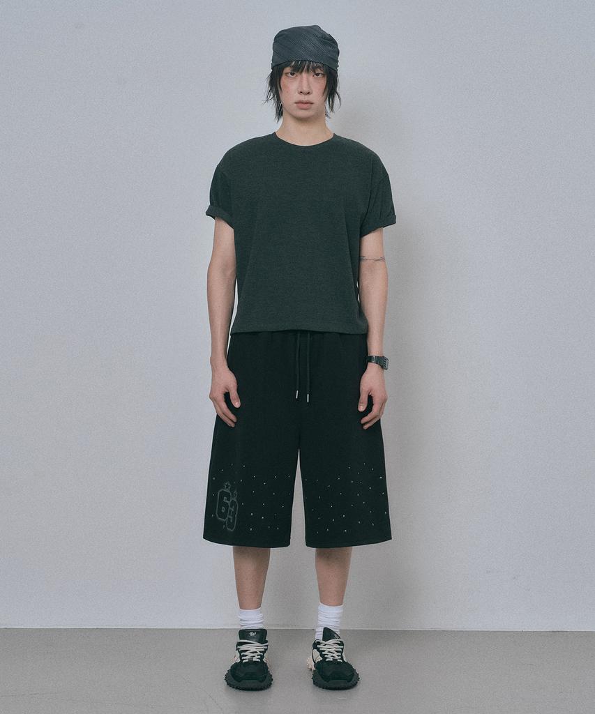 MOO Hotfix Sweat Bermuda Pants - Black