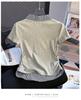 Camiseta de Manga Corta a Cuadros con Solapa para Mujer Talla Grande - Top de Moda Estilo Universitario Adelgazante Verano 2025