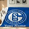 1PC FC Schalke 04 Custom Name Patterned Flannel Blanket Suitable For All Seasons for Home Decor Warmth and Comfort Gifts Holiday Present
