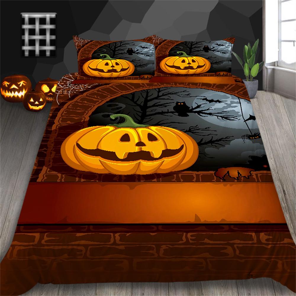 Halloween Duvet Cover Set Fashion Bedding Cover Suit King Size Bedding Teen Adluts Breathable Bedding Cover