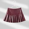 Women's Pleated Leather Skirt Slim Sexy and Fashionable A-line Leather Skirts Trendy New Style