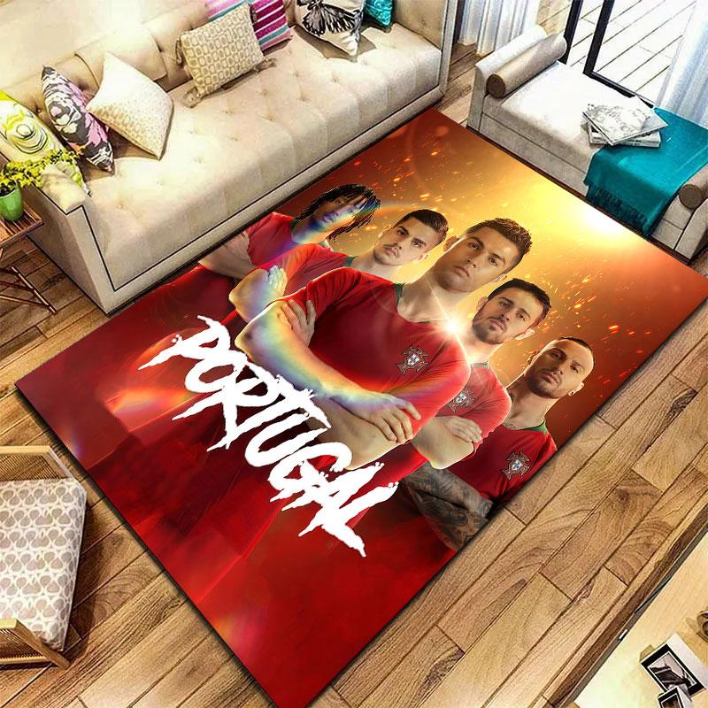 Portugal National Football Logo Carpet Rug for Living Room Bedroom Home Sofa Decoration,Kids Play Non-slip Floor Mat