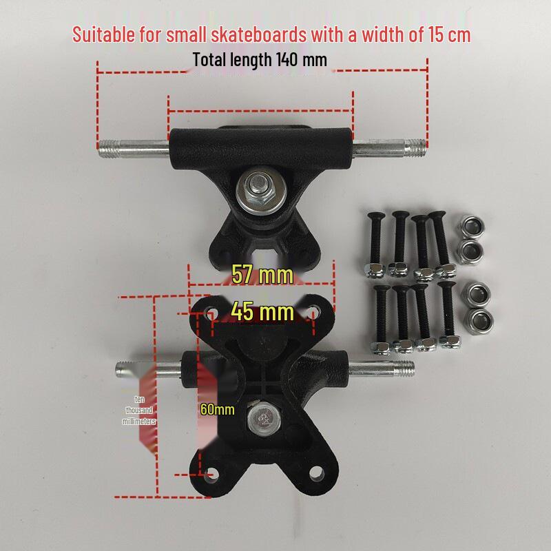 Universal Double Kick Skateboard Trucks - Thickened Aluminum-Magnesium Alloy for Four-Wheel Skateboards
