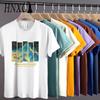 HNXC Cotton Short Sleeve T-shirt Men's Fashion Loose Half Sleeve Shirt Printed Compassionate Shirt