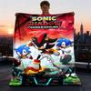 1pc Sonic Shadow Generations Outdoor Blanket Lightweight Flannel Throw For Travel, Camping, Livingroom, Couch, Chair Soft