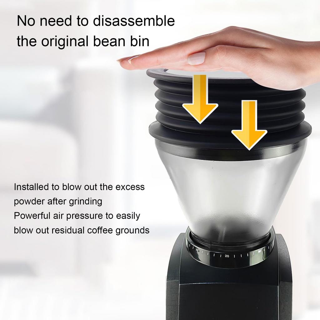 Cryfokt Grinder Blowing Bean Bin, Food-Grade Silicone Coffee Grinder Blowing Tool, Coffee Grounds Removal Tool, Universal Coffee Grinder Cleaning