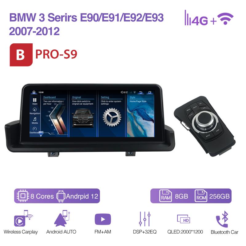 10.25Inch Car Multimedia Video Player For BMW 3 Series E90/E91/E92/E93 2007-2012 GPS Navigation Radio CarPlay 4G 360Camera