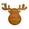 Cheese Board for Holidays Christmas Tree And Elk Serving Tray, Durable Wood Partitioned Home Table Decor Food Platter, Decorative Dinnerware