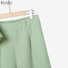 ZANZEA Completi estivi da donna a due pezzi con top corti a maniche corte e pantaloni