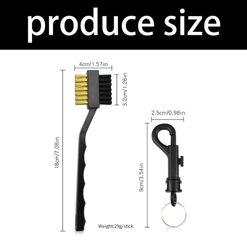 Golfs Club Brush Long Handle Double Sided Golfs Rod Grooves Cleaner Golfs Cleaning Brush Golfs Club Aids with Carabiner