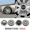 For A1 B5 4pcs 146mm Gray Black Car Rim Cover Wheel Center Hub Caps 8D0601165K For A1 TT A2 A3 A4 A8 S6 Q5 Q7 RS6 Car Logo Accessories D2