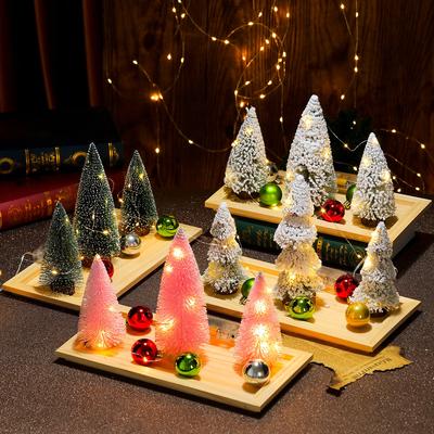 Color Box Illuminated Desktop with Lights Christmas Tree Set Christmas Decorations Christmas Gift