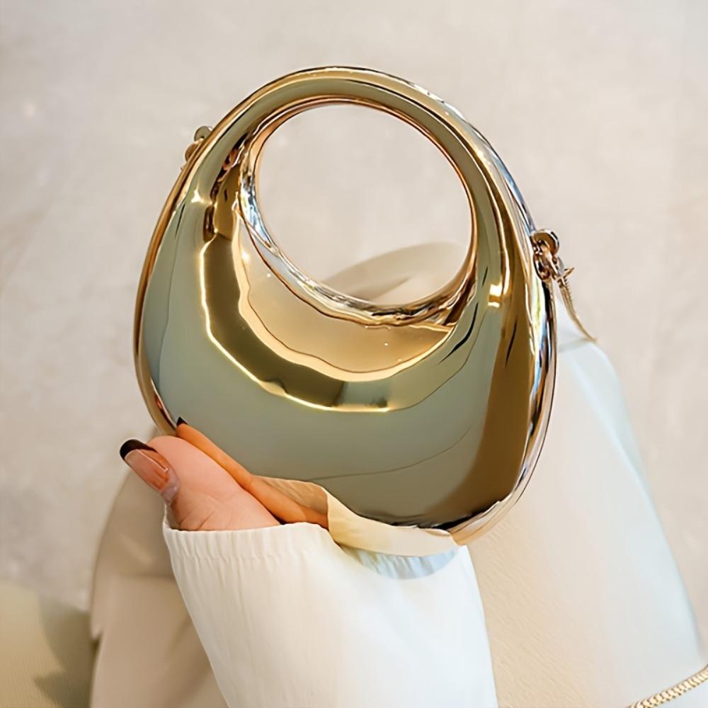 Stylish Crescent-shaped Bag, Sparkly Evening Bag, Mini Lightweight Women's Clutch, Can Be Used As a Shoulder Bag or Crossbody Bag.