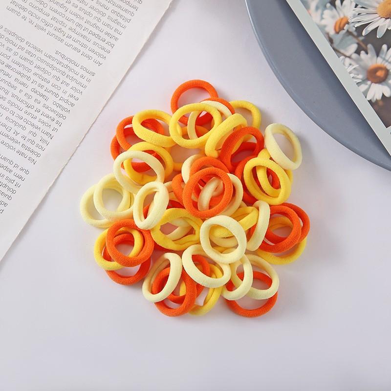100PCS/Set Small Candy Elastic Hair Bands Rubber Bands Girls Kids 3CM Colorful Ponytail Scrunchies Ties Basic Hair Accessories