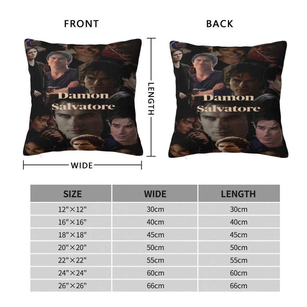 Warm Home Damon Salvatoredecoration Pillowcase Merch Pillow Cover Zipper Multiple Sizes