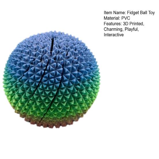 3D Printed Fidget Ball Toy Hard Spiky Fidget Sphere Twistable Sensory Stress Relief Desk Accessory for Adults Kids