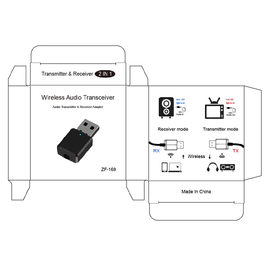 True Wireless Transmitter & Receiver Audio 3.5mm Jack Aux Adapter