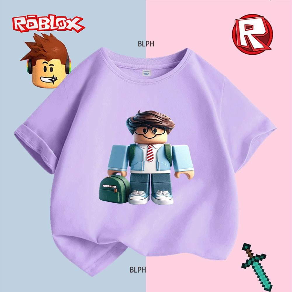 Cute Roblox Character Printed Kids T-Shirt Fashion Casual Short Sleeve Tee for Boys Girls
