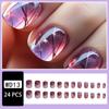 Glazed Ice-Sealed Ombre Press-On Nails: Short Style, Icy Summer European American INS Design