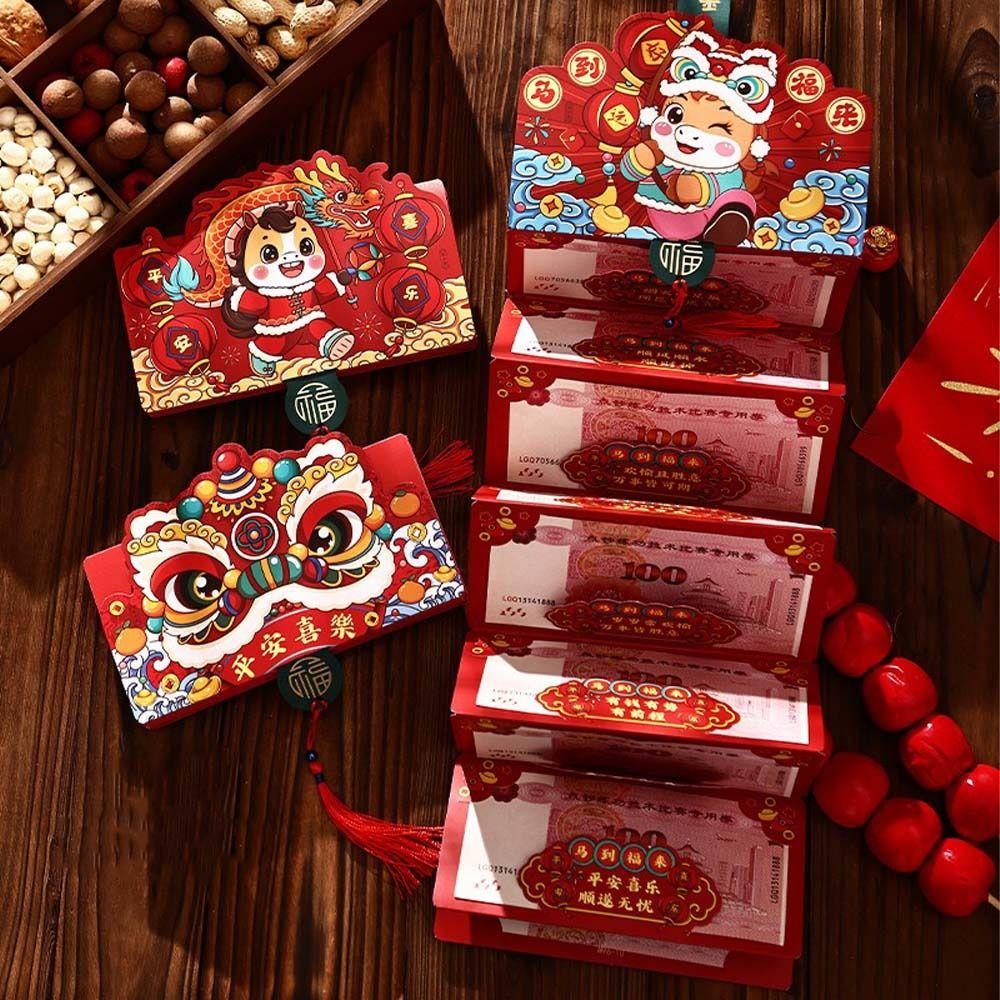 Cartoon Folding Red Envelope Traditional Lucky Money Pocket  Chinese New Year
