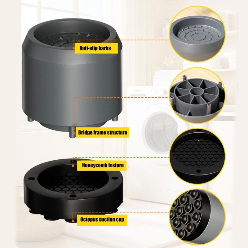 8Pieces Nonslip Plastic Pads for Washers and Appliances to Minimizing Vibration and Protect Surfaces from Damage